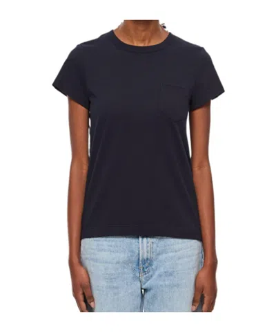 Sacai Popeline T-shirt In Blue