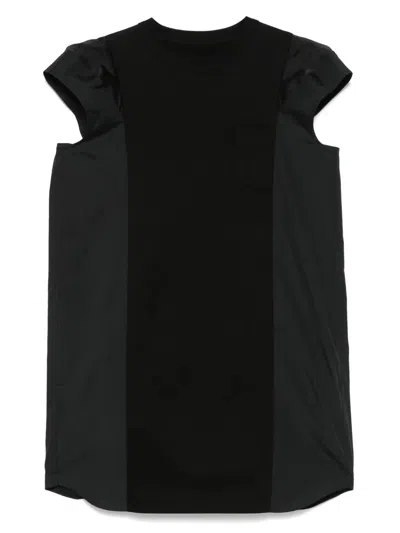 SACAI SACAI POPELINE X COTTON JERSEY DRESS