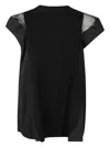 Sacai Popeline X Knit Pullover In Black