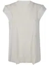 Sacai Cap Sleeve Mesh Knit Pullover In Purple