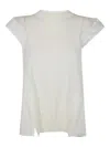 Sacai Cap Sleeve Mesh Knit Pullover In White