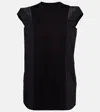 Sacai Jersey Mini Dress With Nylon Inserts In Black