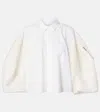 Sacai Poplin And Twill Shirt In White