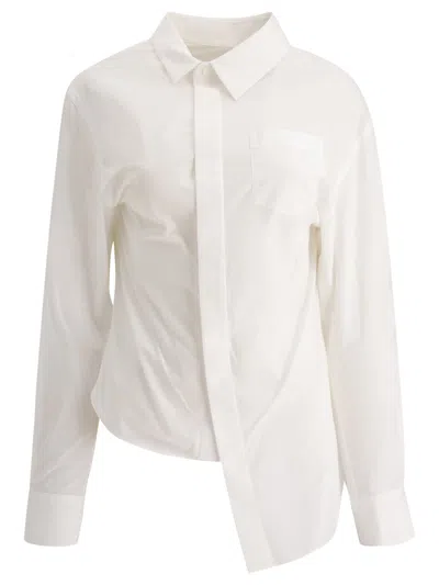 Sacai Poplin Asymmetrical Shirt Shirts White