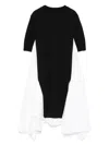 Sacai Poplin X Knit Midi Dress