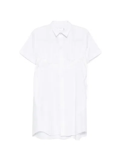 Sacai Poplin Dress In White