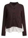 Sacai Knit Cardigan With Ribbed Cuffs And Front Pockets In Brown