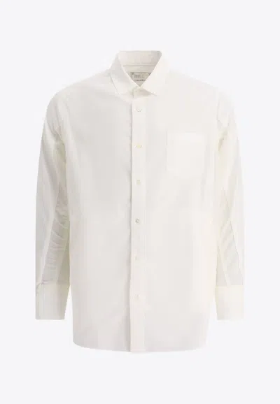 Sacai Poplin Long-sleeved Shirt In Neutral