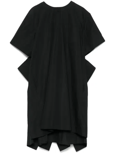 Sacai Poplin Mini Dress In Black
