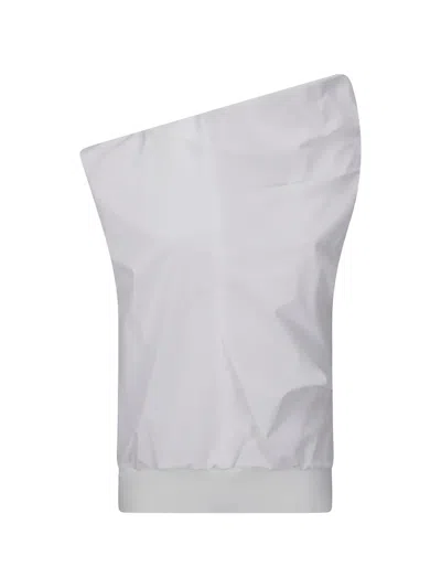 Sacai Poplin Pullover Top In Gray