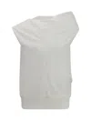 Sacai Poplin Pullover Top In White