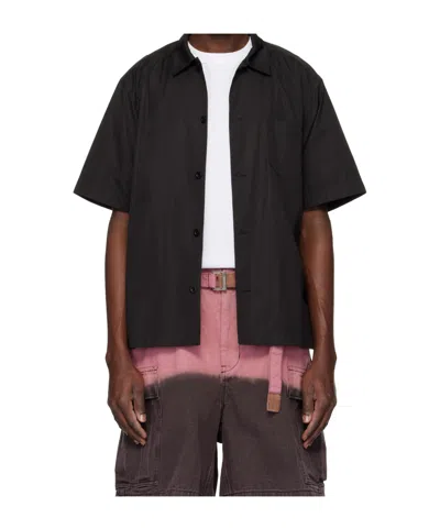 Sacai Poplin Shirt In Black