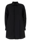 Sacai Shirt Dress Poplin Chest Pocket In Black