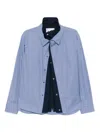 Sacai Poplin Shirt Jacket In Blue