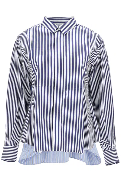 SACAI SACAI POPLIN STICKED SHIRT WITH