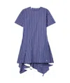 Sacai Poplin Striped Pullover In Blue
