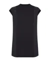 Sacai Jersey Mini Dress With Nylon Inserts In Black