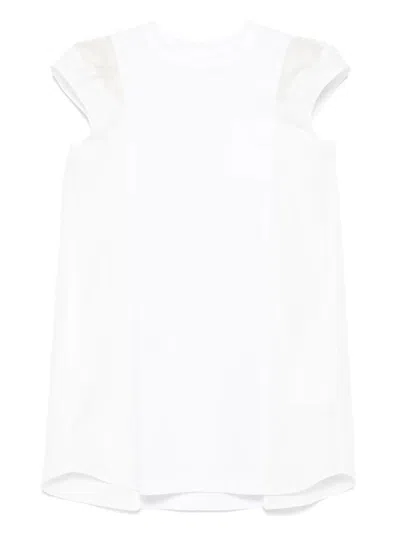 Sacai Poplin X Cotton Jersey Dress Clothing In White