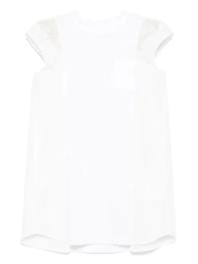 Sacai Poplin X Cotton Jersey Dress Clothing In White