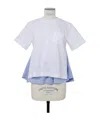 Sacai Poplin X Cotton Jersey T-shirt In Multi