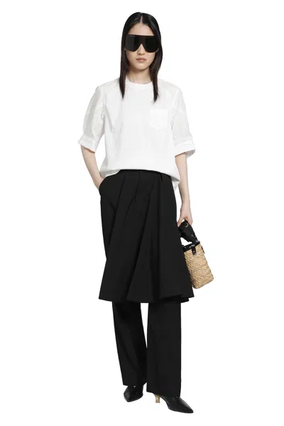 Sacai Poplin X Cotton Jersey T-shirt In White