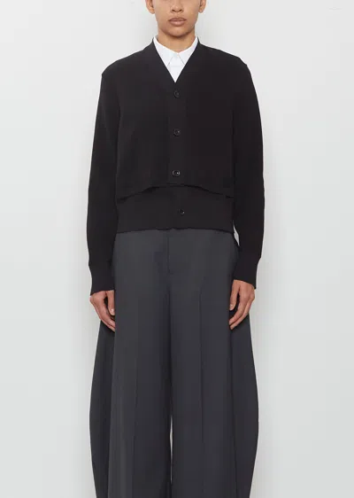 Sacai Poplin X Cotton Knit Cardigan