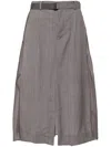 Sacai Prince Of Wales Check Midi Skirt In Grey