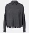 Sacai Prince Of Wales Check Wool Shirt In Gray