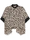Sacai Leopard-print Blouse In Brown