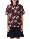 Sacai Printed Bowling Shirt In Brown
