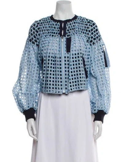 Pre-owned Sacai Printed Evening Jacket In Blue