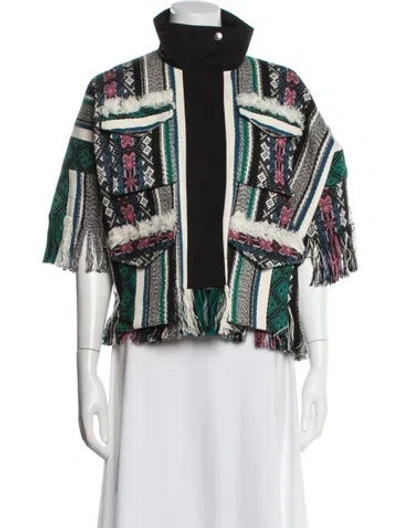 Pre-owned Sacai Printed Evening Jacket In Green