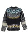 Sacai Pattern Alpaca Blend Knit Sweater In Black