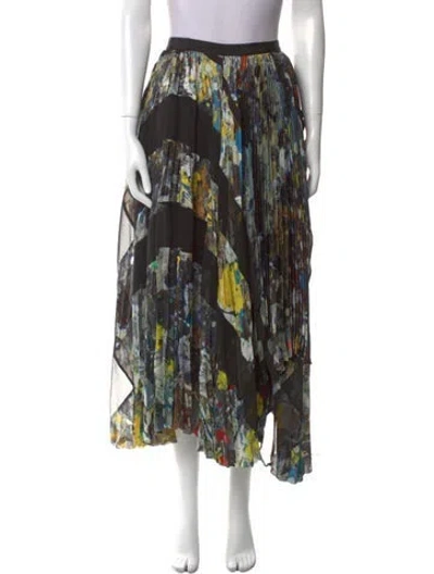 Pre-owned Sacai Printed Midi Length Skirt In Black
