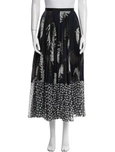Pre-owned Sacai Printed Midi Length Skirt In Black