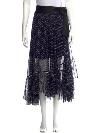 Pre-owned Sacai Printed Midi Length Skirt In Blue