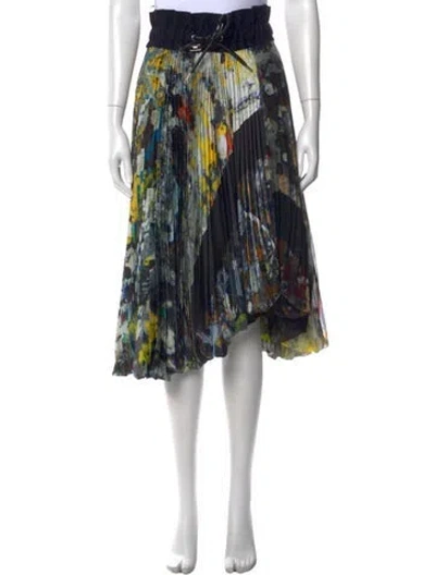 Pre-owned Sacai Printed Midi Length Skirt In Blue