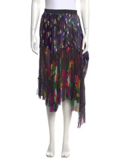 Pre-owned Sacai Printed Midi Length Skirt In Purple