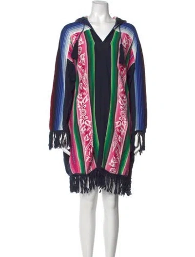 Pre-owned Sacai Printed Mini Dress In Blue