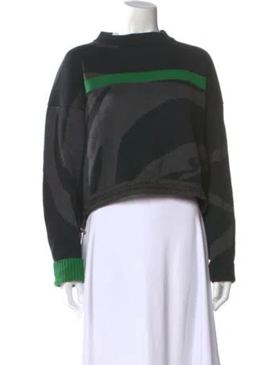 Pre-owned Sacai Printed Mock Neck Sweater In Black