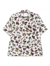Sacai Lapel Short Sleeve Polo Shirt In White