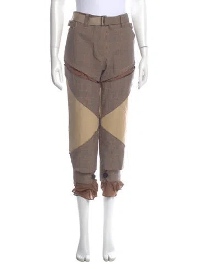 Pre-owned Sacai Printed Straight Leg Pants In Neutral