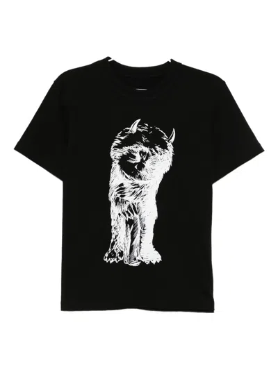 Sacai Printed T-shirt In Black