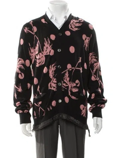 Pre-owned Sacai Printed V-neck Cardigan W/ Tags In Black