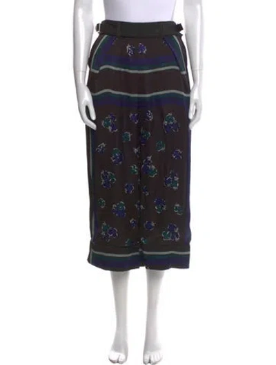 Pre-owned Sacai Printed Wide Leg Pants In Black