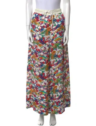 Pre-owned Sacai Printed Wide Leg Pants In White