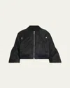 Sacai Puff Sleeve Bomber Jacket In Black