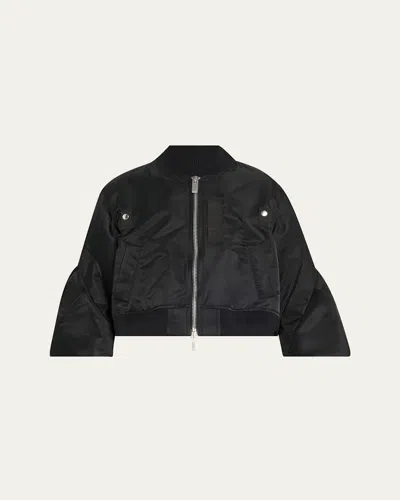 Sacai Puff Sleeve Bomber Jacket In Black