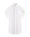 Sacai Puff-sleeve Poplin Minidress In White