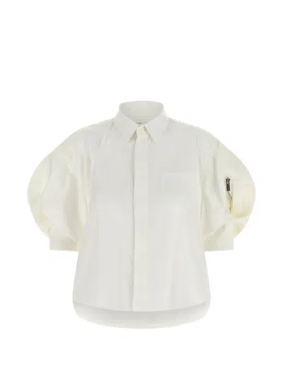 Sacai Bomber Sleeve Shirt Shirt And Blouse White